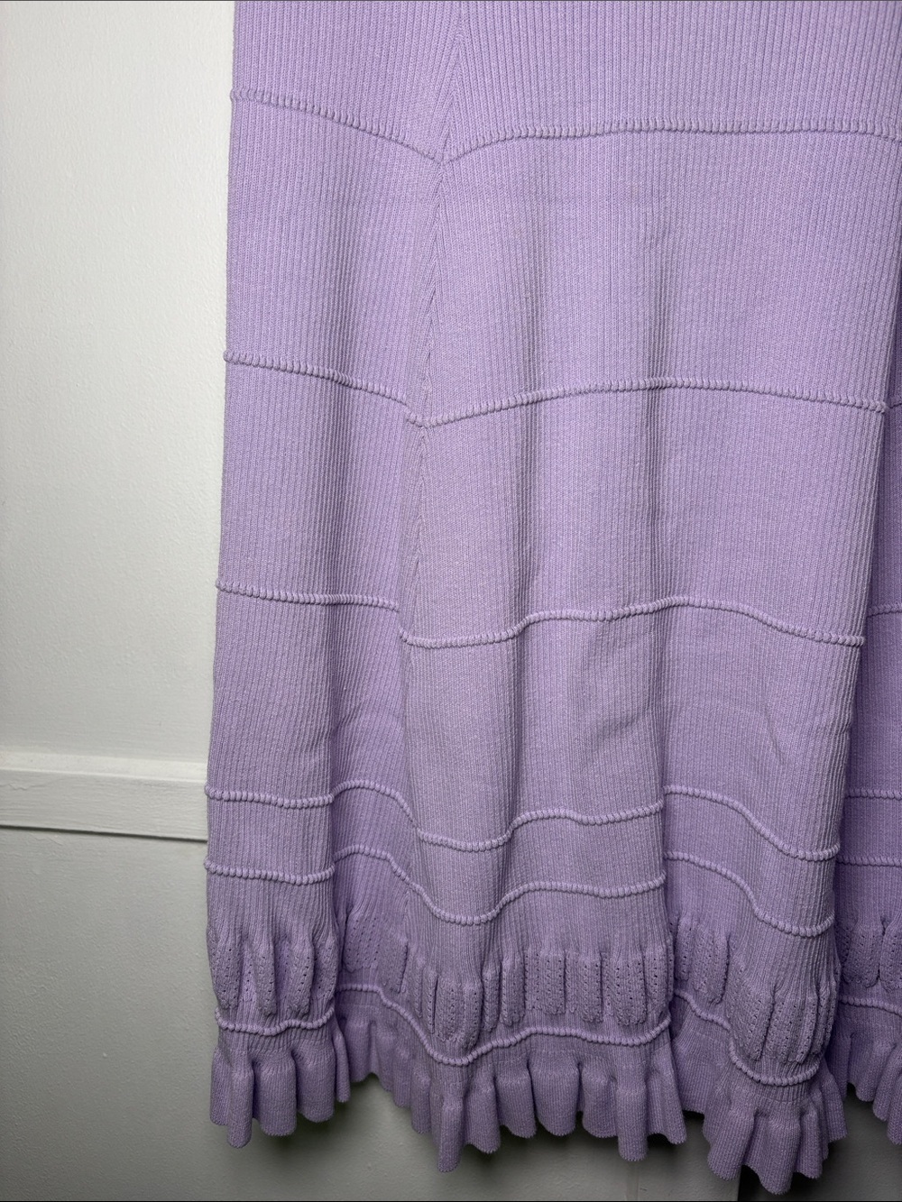 Anthropologie Maeve Lavender Scoop-Neck Knit Knee Length Dress Size Large - Picture 10 of 12